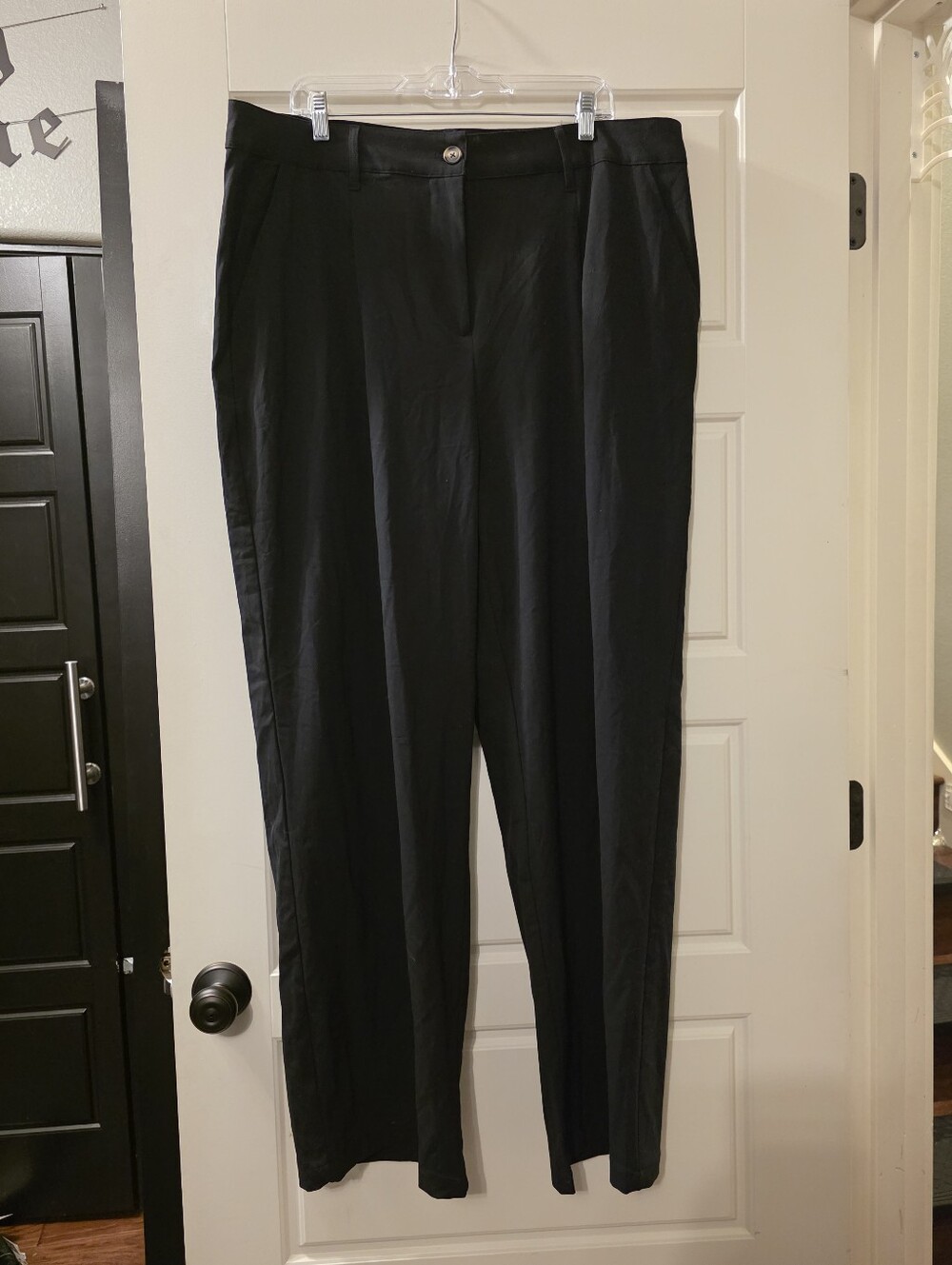 Women's Black Trousers - Sleek Everyday Fit (Long) Size 17